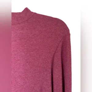 Lulus Burgundy Long Sleeve Ribbed Knit Mock Neck Sweater Dress Size Small‎ thumbnail 4