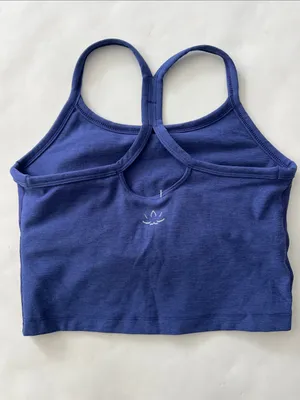 Beyond Yoga Spacedye Slim Racerback Tank Sports Bra in Eternal Blue Heather XS thumbnail 3