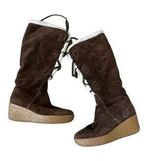 MICHAEL KORS Brown Suede Platform Lace up Boots Size 7.5 thumbnail 1