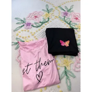 SHEIN CPink "Let Them" Graphic Tee &‎ Black Butterfly Biker Shorts oversized thumbnail 12