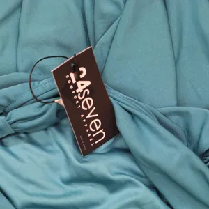 NWT 24Seven Comfort Apparel Womens Knit Faux Wrap Midi Dress Teal Blue 1X thumbnail 3