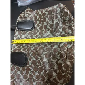 Coach F33504 Taxi Zip Top Tote In Signature Coated Canvas Women Bag Brown thumbnail 16