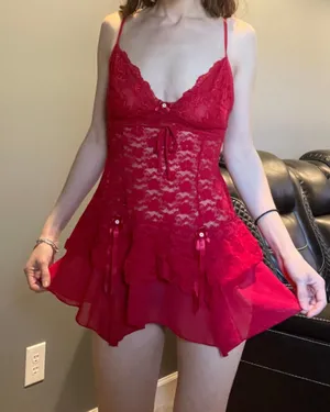In Bloom red lace lingerie dress thumbnail 2