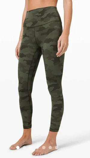 Lululemon Align Pant II Sz4 High Rise Leggings 25" Green Camo Yoga Pants In Sz 4 thumbnail 1