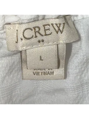 J.Crew Women’s Large White Cotton Cold Shoulder Flutter Sleeve Blouse thumbnail 6