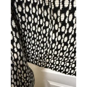 Chico's Black White Geometric Textured Knit Blazer Jacket Size‎ 1 Medium 8 thumbnail 5
