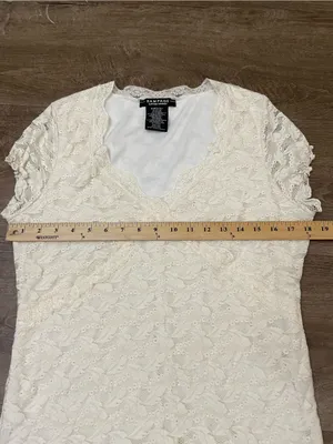 Rampage Lace Babydoll Blouse Top Size XL Cream Ivory Y2K Fairy Coquette Girly thumbnail 10