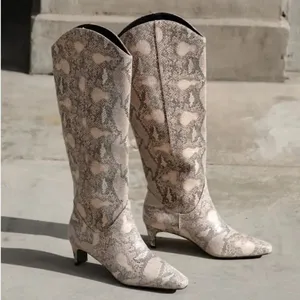 Lulus Snake Print Faux Leather Pull on Boots(Size 6) thumbnail 2