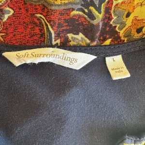 Soft Surroundings Embroidery Floral Inserts Long Sleeves SZ L # 2366 thumbnail 8