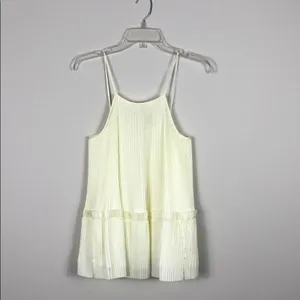 Lewit Green Essence Pleated Swing Top Square Neck Spaghetti Strap Yellow Size XS thumbnail 7