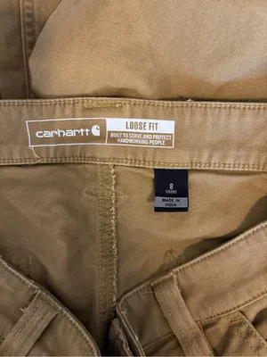 Carhartt Women’s Loose Fit Canvas Carpenter Pants Khaki size 8 Short Cotton thumbnail 5