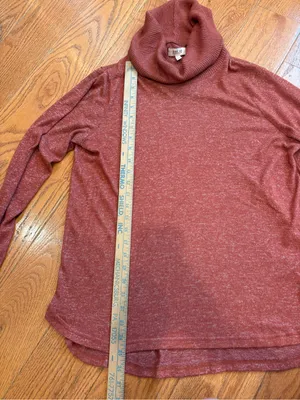 Per Se Rust Cowl Neck Sweater Lightweight Knit Top Women’s Large thumbnail 4