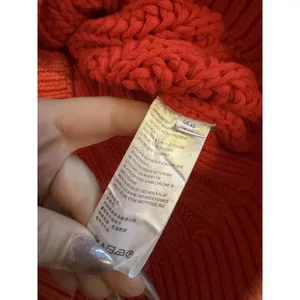 Free People Sweater Womens XS Orange Mock Neck Cable Knit Raglan Pullover thumbnail 3