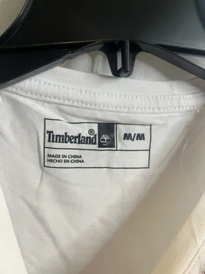 Timberland white tee with black mountain graphic and 'BEYOND THE TRAIL' text, size M #outdoor #hiking. #201 thumbnail 3