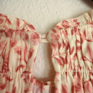 Reformation Leannah Pink Floral Smocked Mini Dress Organic Cotton Puff Sleeve 2 thumbnail 12