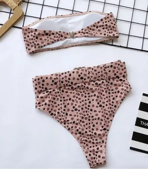 Boutique Polka Dots bandeau high waist belted Bikini thumbnail 7