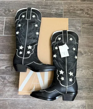 Zara Star Genuine Leather Cowboy Western Boots thumbnail 4