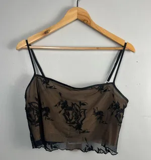 Meshki two piece Xena Floral Embroidered crop top and skirt set size large thumbnail 3