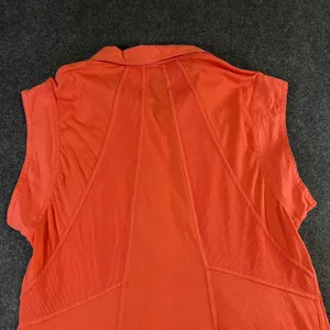 Daily‎ Practice Anthropologie Sleeveless Polo Tunic Ruffle Hem Coral Orange XS thumbnail 10