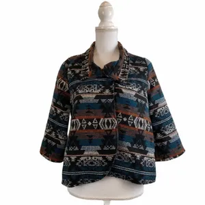 BILLABONG‎ Women's Small Aztec Multicolor Tapestry Print Fall Autumn Jacket thumbnail 2