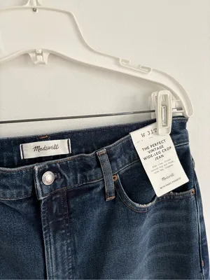 NWT Madewell The Perfect Vintage Wide Leg Crop Jean Midnight Waters Size 31 TALL thumbnail 5