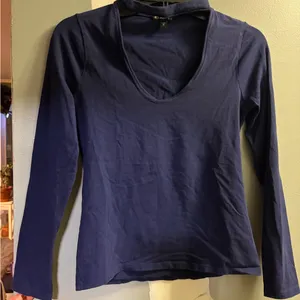 Express Deep Blue Long Sleeve Top thumbnail 1