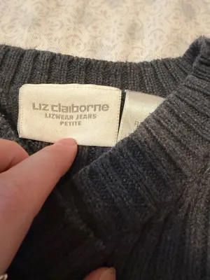 liz Claiborne y2K multi patch work knit sweater  thumbnail 6