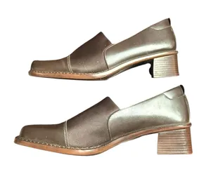 Aerosoles Brown Leather Block Heel Loafers Size 8 thumbnail 1