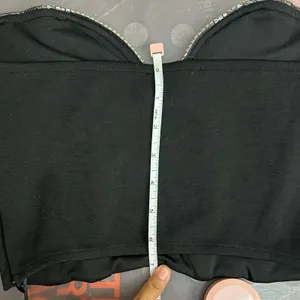 ZARA Black Embellished Bustier Corset Crop Top Bloggers Favorite Size Large‎ thumbnail 10