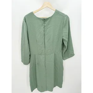 Cato Womens Sage Green Dress Size M Belted Boho 3/4 Sleeve Church Weekend‎ thumbnail 2