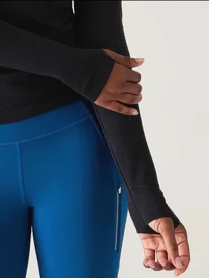 NWT! Athleta Black Long-Sleeve Half-Zip thumbnail 3