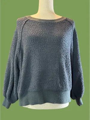 Altar'd State S/M Dark Grayish Blue Textured Sweater thumbnail 1