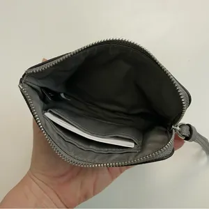 Coach Wristlet Wallet Pouch Corner Zip Credit Card Phone Travel Leather Grey thumbnail 7