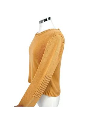 Tyler Bōe Mineral Wash Sweater Yellow Minimalist Preppy Luxury Size Medium thumbnail 6