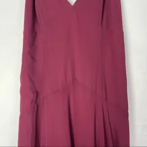 Lulu's Burgundy Wine Red‎ V-Neck Chiffon Maxi Dress S thumbnail 4