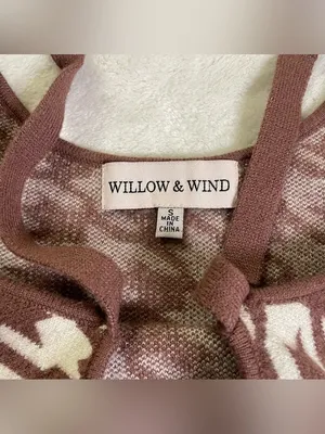 Willow & Wind Brown and White Modern Houndstooth Crop Top size S thumbnail 5