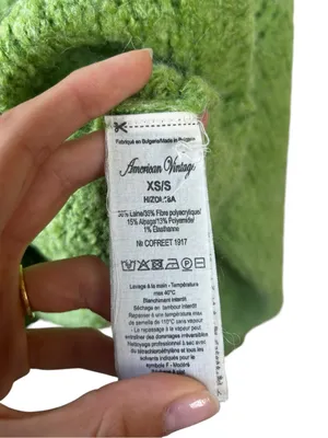 American Vintage Women's Zolly Jumper Wool Sweater in Spring Green Size XS/S thumbnail 8