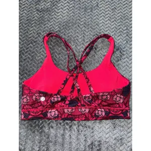 Lululemon Energy Bra Prisma Multi Guava Lava Boom Juice Pink Spring Pilates Sz 8 thumbnail 2