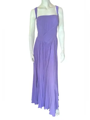 Azazie Mina A-Line Pleated Chiffon Dress Purple (Tahiti) Size 20 NWT thumbnail 5