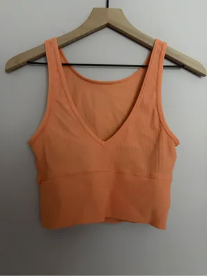 Lululemon Ribbed Power Pivot Cropped Tank Golden Apricot thumbnail 2