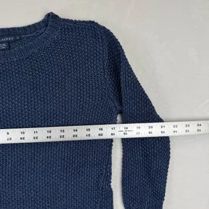 Ralph Lauren Blue 100% Linen Italian Yarn Open Knit Sweater Small‎ RL-CCRC1W thumbnail 3