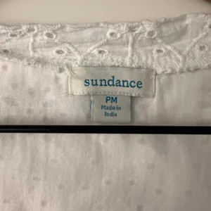 Sundance Jasmine White Eyelet midi Dress tiered asymmetric M petite thumbnail 5