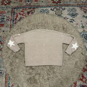 Threaded leaf stars button down cardigan size medium Tan thumbnail 4