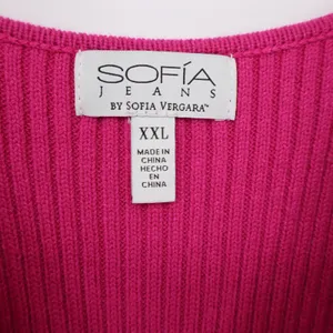 Sofia Jeans Sweater Dress Set Womens XXL 2-Piece Cardigan Pink Ribbed Excellent thumbnail 8