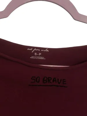 Out From Under 'So Brave' Burgundy Long Sleeve Top thumbnail 2