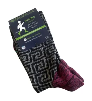 Burlix Moving Mid Calf Crew Socks Women 6-8.5 Black Maze Active Performance Tech thumbnail 1