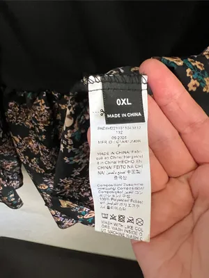 SHEIN Black Floral Peplum Tunic with Pink & Teal Accents thumbnail 4