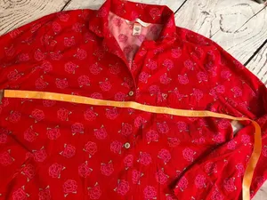 Victoria's Secret Red Floral Button-Front Pajama Set women’s vintage medium thumbnail 11