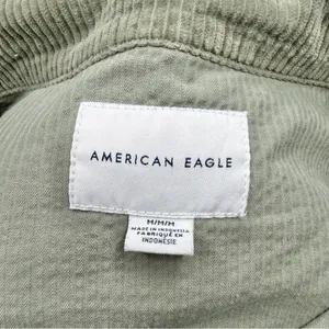 American Eagle Outfitters Corduroy Shirt Jacket Shacket Olive Green Medium M thumbnail 4