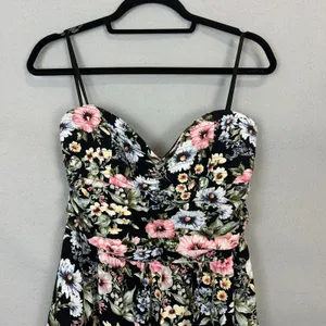 Band of Gypsies Jumpsuit XL Strapless Floral Wide Leg Boho Festival Summer thumbnail 10